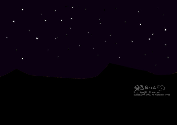 夜の砂漠のきらめく星