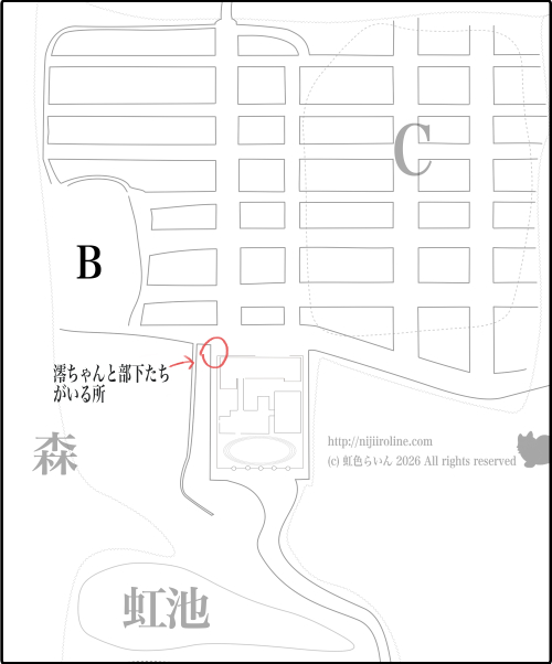 第二都市全体の見取り図(澪ちゃんと部下たちがいる所)